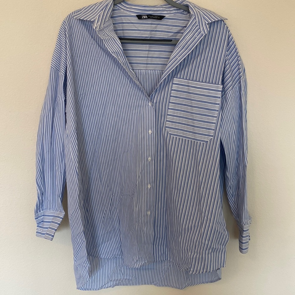 Zara Oversized Striped Buttondown